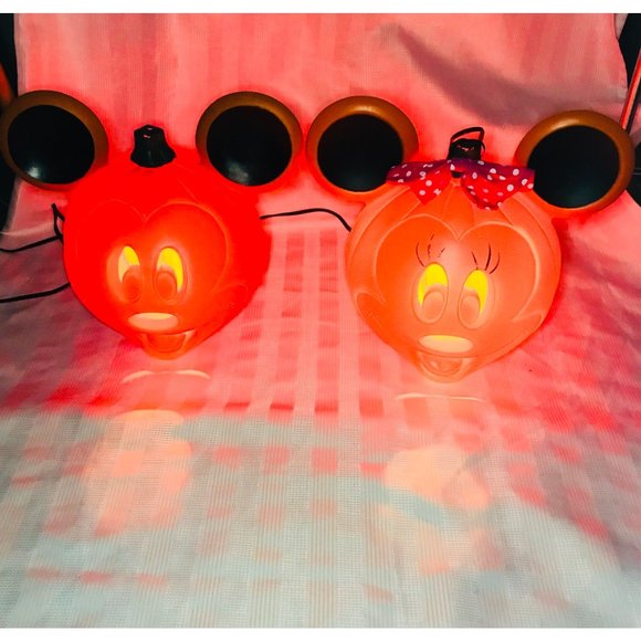 Disney Mickey Mouse Halloween Blow Mold, Light Up Pumpkin, Sold as a Set - Picture 10 of 14